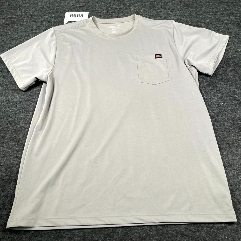 Dickies T Shirt Mens 2XLT Gray Crew Neck Workwear Performance Short Sleeve
